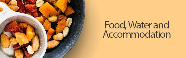 Food Water and Accommodation email banner